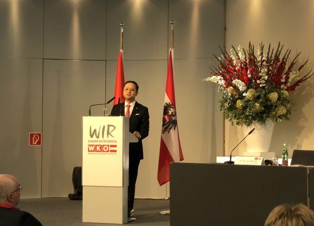 Chủ tịch NDTC Fire & Security thay mặt đoàn Doanh nghiệp Việt Nam phát biểu tại Diễn đàn Kinh tế Việt – Áo